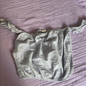 Brandy Melville Striped Gray Crop Top